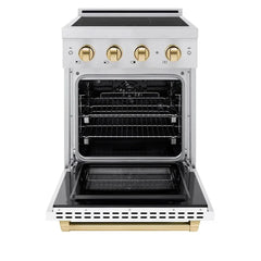 ZLINE Autograph Edition 24 in. 3.2 cu. ft. Paramount Induction Range with 3 Element Cooktop and Electric Convection Oven - SINR - The Home Selection