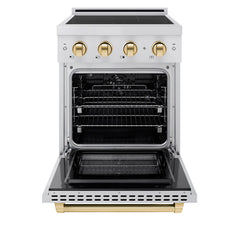 ZLINE Autograph Edition 24 in. 3.2 cu. ft. Paramount Induction Range with 3 Element Cooktop and Electric Convection Oven - SINR - The Home Selection