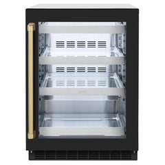ZLINE Autograph Edition 24 in. Touchstone 151 Can Beverage Fridge With Black Matte Glass Door - RBSO - The Home Selection