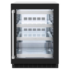 ZLINE Autograph Edition 24 in. Touchstone 151 Can Beverage Fridge With Black Matte Glass Door - RBSO - The Home Selection