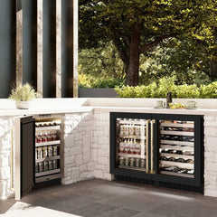 ZLINE Autograph Edition 24 in. Touchstone 151 Can Beverage Fridge With Black Matte Glass Door - RBSO - The Home Selection