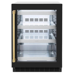 ZLINE Autograph Edition 24 in. Touchstone 151 Can Beverage Fridge With Black Matte Glass Door - RBSO - The Home Selection