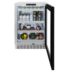 ZLINE Autograph Edition 24 in. Touchstone 151 Can Beverage Fridge With Panel Ready Glass Door And Matte Black Handle (RBSPOZ-24-MB) - The Home Selection