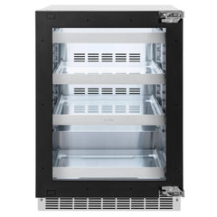 ZLINE Autograph Edition 24 in. Touchstone 151 Can Beverage Fridge With Panel Ready Glass Door And Polished Gold Handle (RBSPOZ-24-G) - The Home Selection