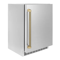 ZLINE Autograph Edition 24 in. Touchstone 151-Can Beverage Fridge with Solid Stainless Steel Door - RBSOZ-ST-24-K - The Home Selection