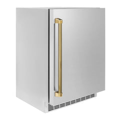 ZLINE Autograph Edition 24 in. Touchstone 151-Can Beverage Fridge with Solid Stainless Steel Door - RBSOZ-ST-24-K - The Home Selection