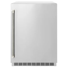 ZLINE Autograph Edition 24 in. Touchstone 151-Can Beverage Fridge with Solid Stainless Steel Door - RBSOZ-ST-24-K - The Home Selection