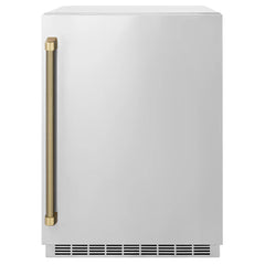 ZLINE Autograph Edition 24 in. Touchstone 151-Can Beverage Fridge with Solid Stainless Steel Door - RBSOZ-ST-24-K - The Home Selection