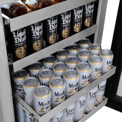 ZLINE Autograph Edition 24 in. Touchstone 151 Can Beverage Fridge With Solid Stainless Steel Door - RBSOZ-ST-24 - The Home Selection