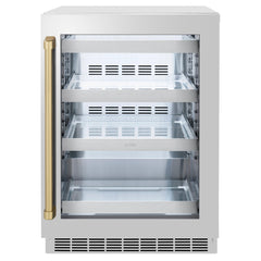 ZLINE Autograph Edition 24 in. Touchstone 151 Can Beverage Fridge With Stainless Steel Glass Door - RBSOZ-GS-24 - The Home Selection