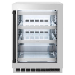 ZLINE Autograph Edition 24 in. Touchstone 151 Can Beverage Fridge With Stainless Steel Glass Door - RBSOZ-GS-24 - The Home Selection