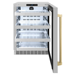 ZLINE Autograph Edition 24 in. Touchstone 151 Can Beverage Fridge With Stainless Steel Glass Door - RBSOZ-GS-24 - The Home Selection