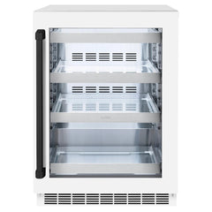 ZLINE Autograph Edition 24 in. Touchstone 151 Can Beverage Fridge With White Matte Glass Door - RBSO - The Home Selection