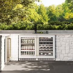 ZLINE Autograph Edition 24 in. Touchstone 151 Can Beverage Fridge With White Matte Glass Door - RBSO - The Home Selection