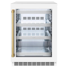ZLINE Autograph Edition 24 in. Touchstone 151 Can Beverage Fridge With White Matte Glass Door - RBSO - The Home Selection