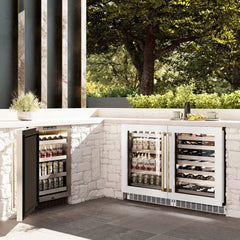 ZLINE Autograph Edition 24 in. Touchstone 151 Can Beverage Fridge With White Matte Glass Door - RBSO - The Home Selection