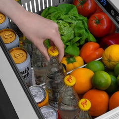 ZLINE Autograph Edition 24 in. Touchstone 168 Can Outdoor-Rated Dual Refrigerator Drawer with Black Stainless Steel Doors - RDSO - The Home Selection