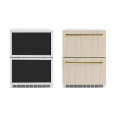 ZLINE Autograph Edition 24 in. Touchstone 168 Can Outdoor-Rated Dual Refrigerator Drawer with Panel-Ready Doors - RDSPOZ-24 - The Home Selection