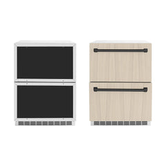 ZLINE Autograph Edition 24 in. Touchstone 168 Can Outdoor-Rated Dual Refrigerator Drawer with Panel-Ready Doors - RDSPOZ-24 - The Home Selection