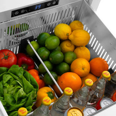ZLINE Autograph Edition 24 in. Touchstone 168 Can Outdoor-Rated Dual Refrigerator Drawer with Stainless Steel Doors - RDSOZ-ST-24 - The Home Selection