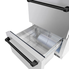 ZLINE Autograph Edition 24 in. Touchstone 168 Can Outdoor-Rated Dual Refrigerator Drawer with Stainless Steel Doors - RDSOZ-ST-24 - The Home Selection
