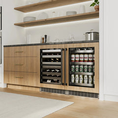 ZLINE Autograph Edition 24 in. Touchstone Dual Zone 44 Bottle Wine Cooler With Panel Ready Glass Door - RWDPOZ-24 - The Home Selection