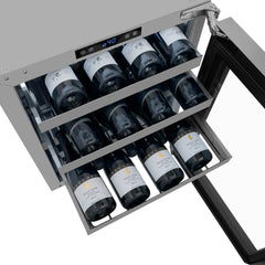ZLINE Autograph Edition 24 in. Touchstone Dual Zone 44 Bottle Wine Cooler With Panel Ready Glass Door - RWDPOZ-24 - The Home Selection