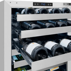 ZLINE Autograph Edition 24 in. Touchstone Dual Zone 44 Bottle Wine Cooler With Panel Ready Glass Door - RWDPOZ-24 - The Home Selection