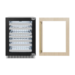 ZLINE Autograph Edition 24 in. Touchstone Dual Zone 44 Bottle Wine Cooler With Panel Ready Glass Door - RWDPOZ-24 - The Home Selection