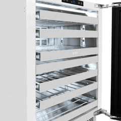 ZLINE Autograph Edition 24 in. Touchstone Dual Zone 44 Bottle Wine Cooler With Stainless Steel Glass Door And Champagne Bronze Handle (RWDOZ-GS-24-CB) - The Home Selection