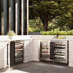 ZLINE Autograph Edition 24 in. Touchstone Dual Zone 44 Bottle Wine Cooler With Stainless Steel Glass Door And Matte Black Handle (RWDOZ-GS-24-MB) - The Home Selection