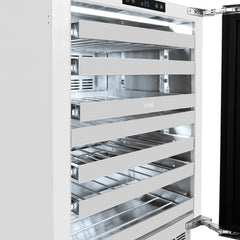 ZLINE Autograph Edition 24 in. Touchstone Dual Zone 44 Bottle Wine Cooler With Stainless Steel Glass Door And Matte Black Handle (RWDOZ-GS-24-MB) - The Home Selection