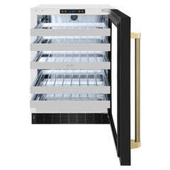 ZLINE Autograph Edition 24-Inch Touchstone Dual Zone 44-Bottle Wine Cooler with Black Stainless Steel Glass Door - RWDOZ-BS-24-KCB - The Home Selection