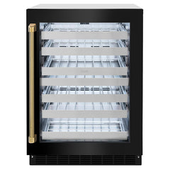 ZLINE Autograph Edition 24-Inch Touchstone Dual Zone 44-Bottle Wine Cooler with Black Stainless Steel Glass Door - RWDOZ-BS-24-KCB - The Home Selection
