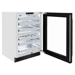 ZLINE Autograph Edition 24-Inch Touchstone Dual Zone 44-Bottle Wine Cooler with Black Stainless Steel Glass Door - RWDOZ-BS-24-KCB - The Home Selection