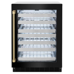 ZLINE Autograph Edition 24-Inch Touchstone Dual Zone 44-Bottle Wine Cooler with Black Stainless Steel Glass Door - RWDOZ-BS-24-KCB - The Home Selection