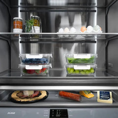 ZLINE Autograph Edition 30 in. 16.1 cu. ft. Built-In Bottom Freezer Refrigerator with Water Dispenser and Ice Maker in Stainless Steel with Graphite Gray Interior - GRBIVZ-304-30 - The Home Selection