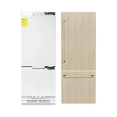 ZLINE Autograph Edition 30 in. 16.1 cu. ft. Panel Ready Built-In Bottom Freezer Refrigerator with Water Dispenser and Ice Maker - RBIV - The Home Selection