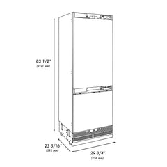ZLINE Autograph Edition 30 in. 16.1 cu. ft. Panel Ready Built-In Bottom Freezer Refrigerator with Water Dispenser and Ice Maker - RBIV - The Home Selection