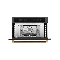 ZLINE Autograph Edition 30 in. 1.6 cu. ft. Built-in Convection Microwave Oven in Black Stainless Steel - MWOZ-30-BS-K - The Home Selection
