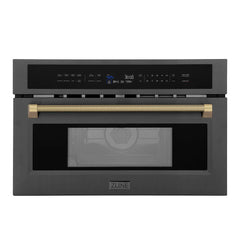 ZLINE Autograph Edition 30 in. 1.6 cu. ft. Built-in Convection Microwave Oven in Black Stainless Steel - MWOZ-30-BS-K - The Home Selection