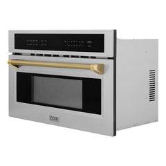 ZLINE Autograph Edition 30 in. 1.6 cu. ft. Built-in Convection Microwave Oven in Stainless Steel - MWOZ-30-K - The Home Selection