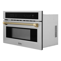 ZLINE Autograph Edition 30 in. 1.6 cu. ft. Built-in Convection Microwave Oven in Stainless Steel - MWOZ-30-K - The Home Selection