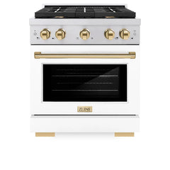 ZLINE Autograph Edition 30 in. 4.2 cu. ft. Paramount Dual Fuel Range with 4 Burner Gas Cooktop and Electric Convection Oven - SDR - The Home Selection
