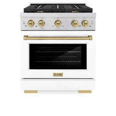 ZLINE Autograph Edition 30 in. 4.2 cu. ft. Paramount Dual Fuel Range with 4 Burner Gas Cooktop and Electric Convection Oven - SDR - The Home Selection