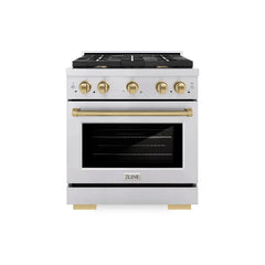 ZLINE Autograph Edition 30 in. 4.2 cu. ft. Paramount Dual Fuel Range with 4 Burner Gas Cooktop and Electric Convection Oven - SDR - The Home Selection