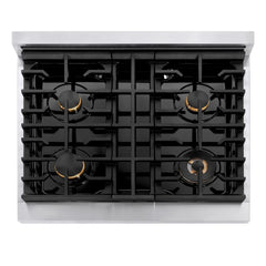 ZLINE Autograph Edition 30 in. 4.2 cu. ft. Paramount Dual Fuel Range with 4 Burner Gas Cooktop and Electric Convection Oven - SDR - The Home Selection