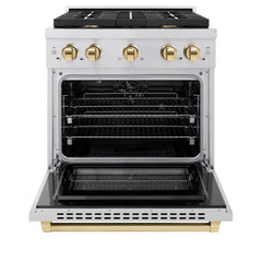 ZLINE Autograph Edition 30 in. 4.2 cu. ft. Paramount Dual Fuel Range with 4 Burner Gas Cooktop and Electric Convection Oven - SDR - The Home Selection