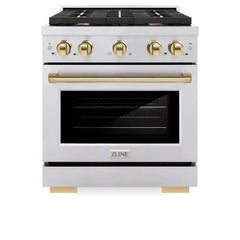 ZLINE Autograph Edition 30 in. 4.2 cu. ft. Paramount Dual Fuel Range with 4 Burner Gas Cooktop and Electric Convection Oven - SDR - The Home Selection