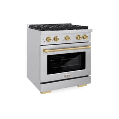 ZLINE Autograph Edition 30 in. 4.2 cu. ft. Paramount Dual Fuel Range with 4 Burner Gas Cooktop and Electric Convection Oven - SDR - The Home Selection